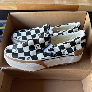 Vans Era Stacked Checkerboard Platforms